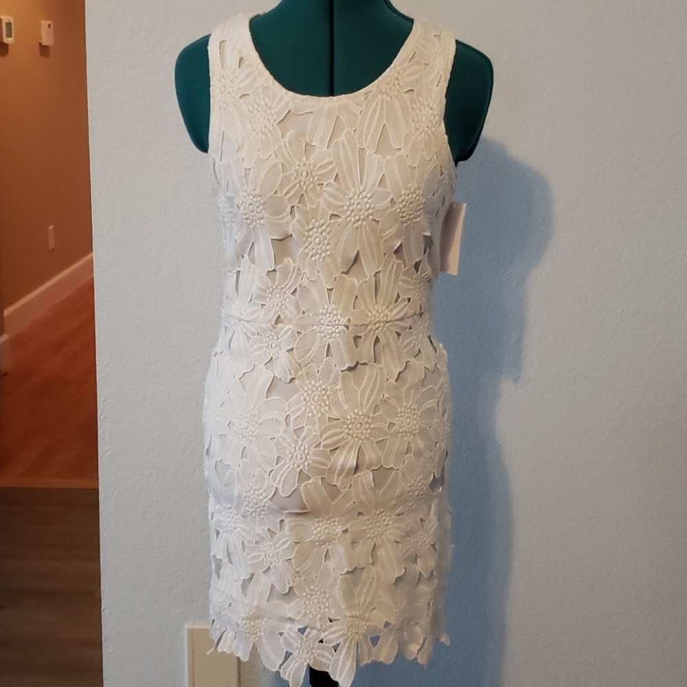 White Pink Lily Dress